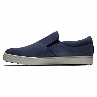 Men's Footjoy Club Casual Shoes Navy/Blue NZ-633876